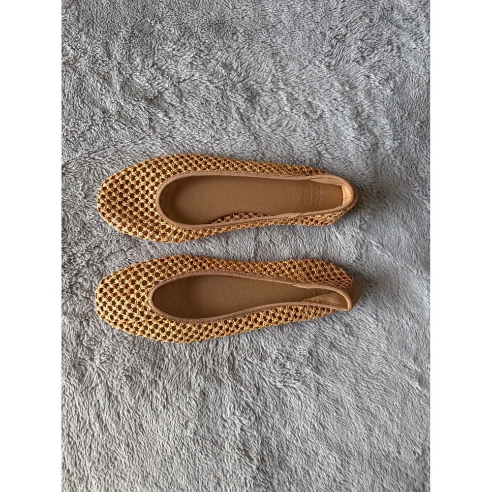 ASOS DESIGN Lullaby Mesh Ballet Flats Tan Apricot Woven Net Shoes US 9 EU 40